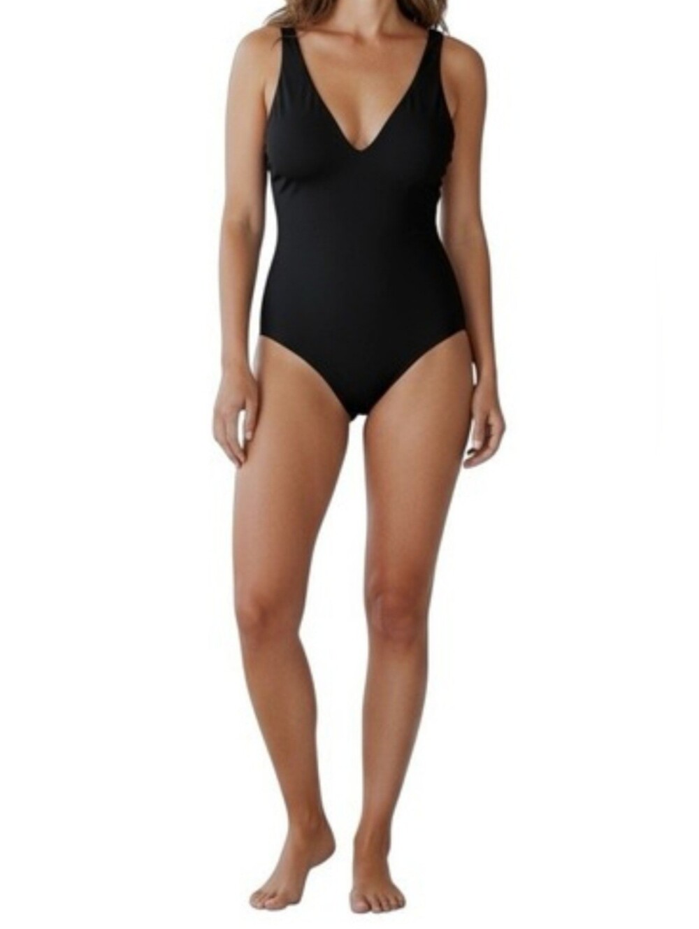 Everlane NWOT Black V-Neck One-Piece Swimsuit Large